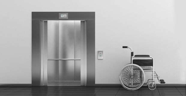 ascenseur et fauteuil roulant
