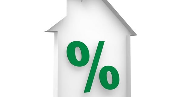  Maison avec un pourcentage pour représenter le taux immo