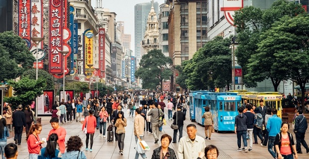  Paysage des rues commerçantes chinoises