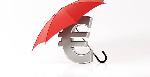  Symbole euro sous parapluie