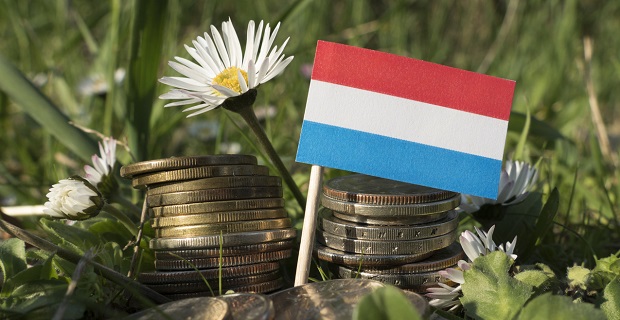 Pièces euros et drapeau du Luxembourg 
