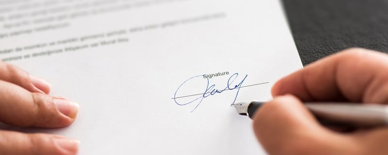 signature de document officiel