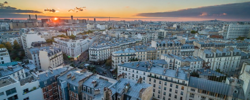Vue aérienne du 12ème arrondissement de Paris.