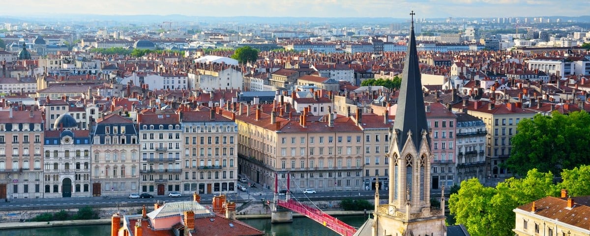 Vue aérienne de Lyon
