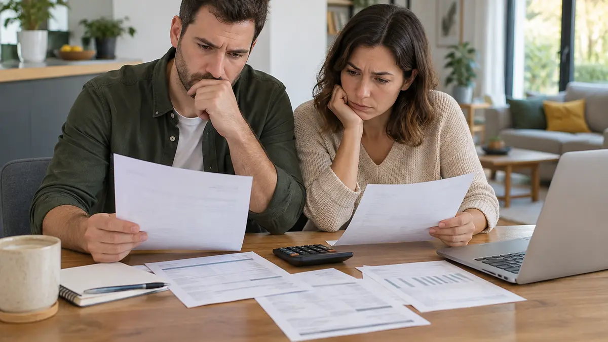 Ménage examinant des dépenses de logement