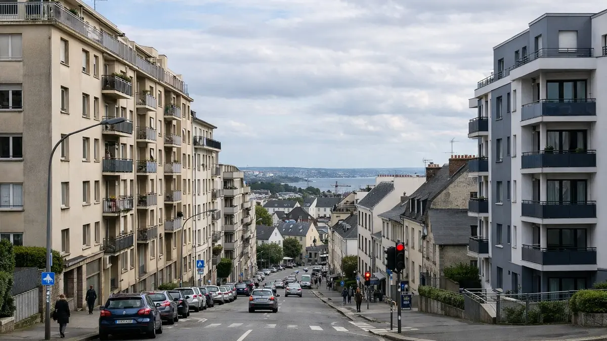 Vue urbaine de Brest avec logements