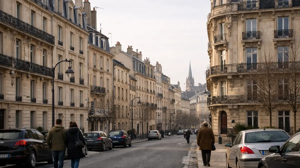 Rue r&eacute;sidentielle &agrave; Nancy illustrant le march&eacute; immobilier