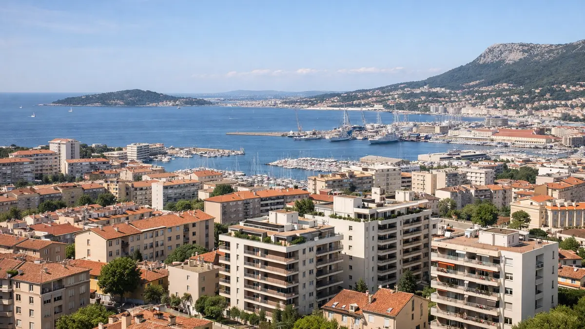 Vue de Toulon et de son habitat r&eacute;sidentiel