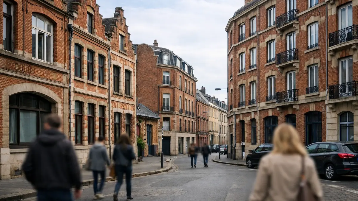 Façades d’immeubles et de maisons à Lille