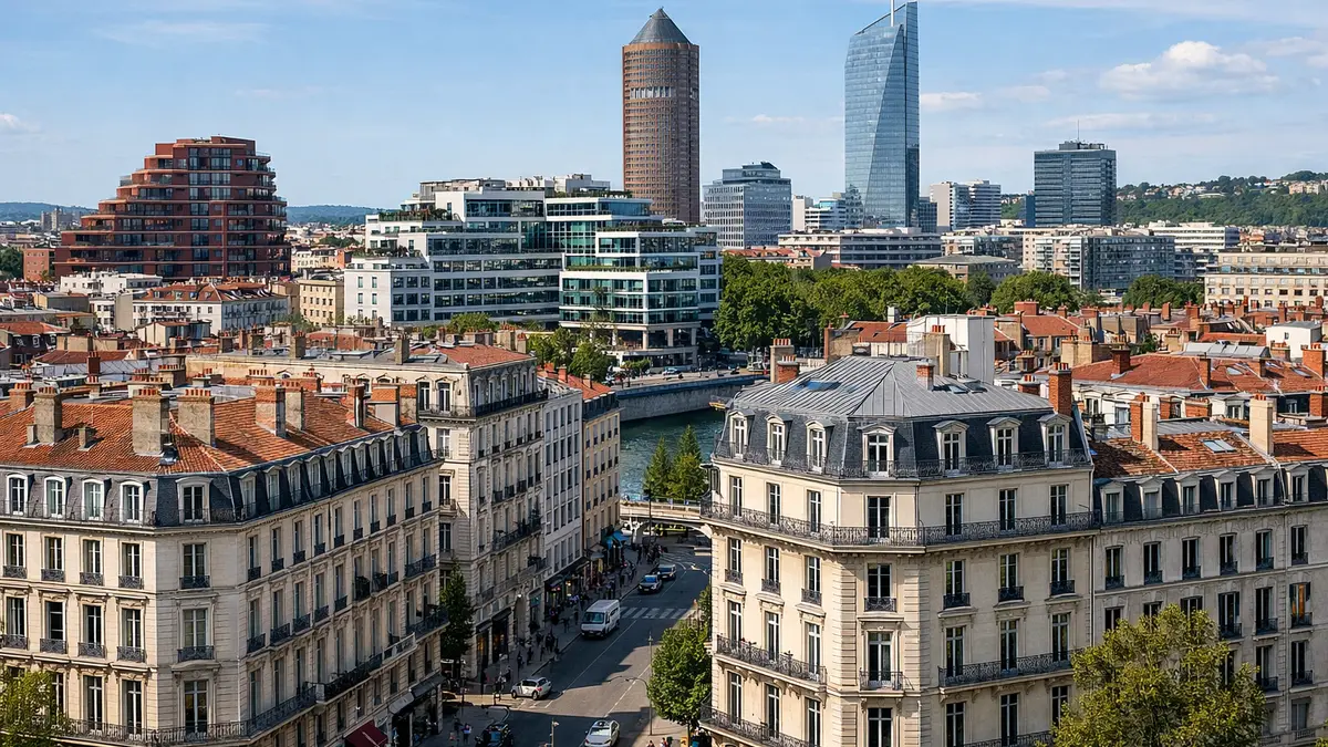 Vue de Lyon illustrant le march&eacute; immobilier