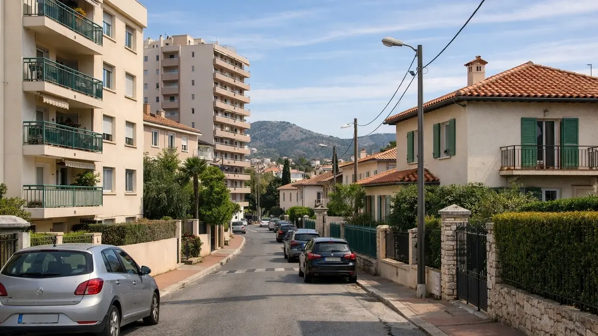 Immeubles et maisons dans un quartier de Toulon