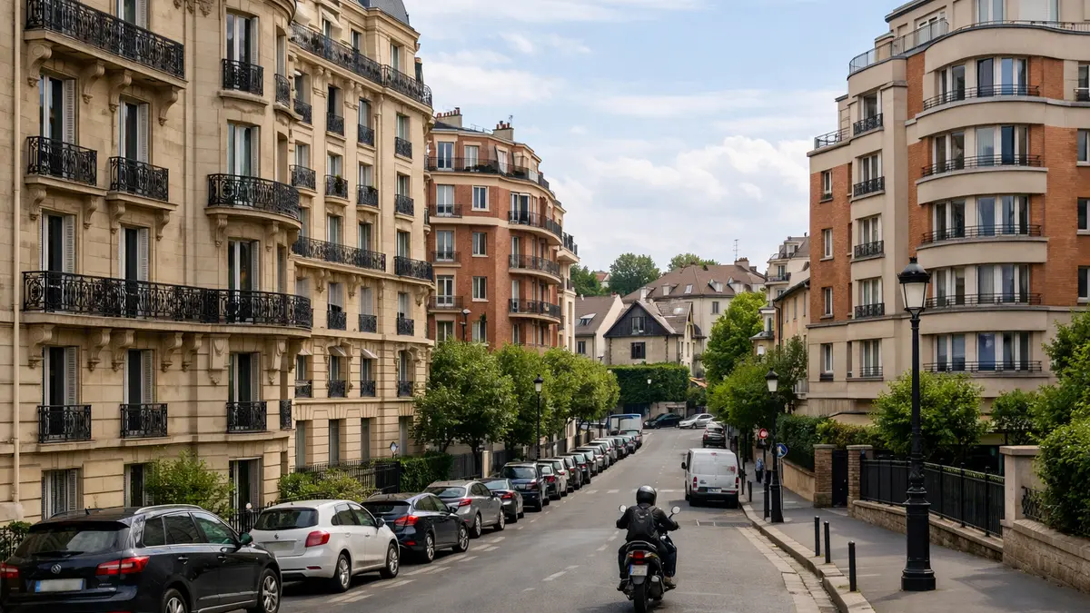 Rue résidentielle à Boulogne-Billancourt