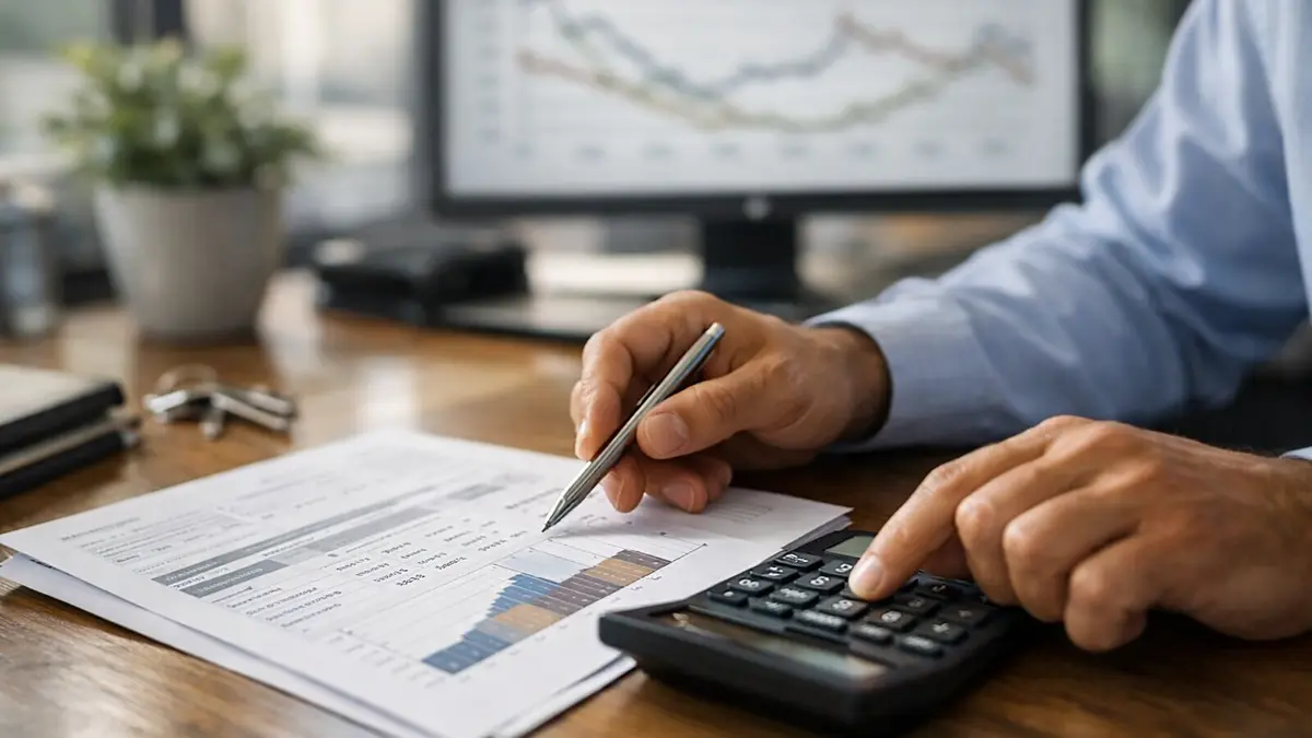 Simulation de crédit immobilier avec calculatrice et documents