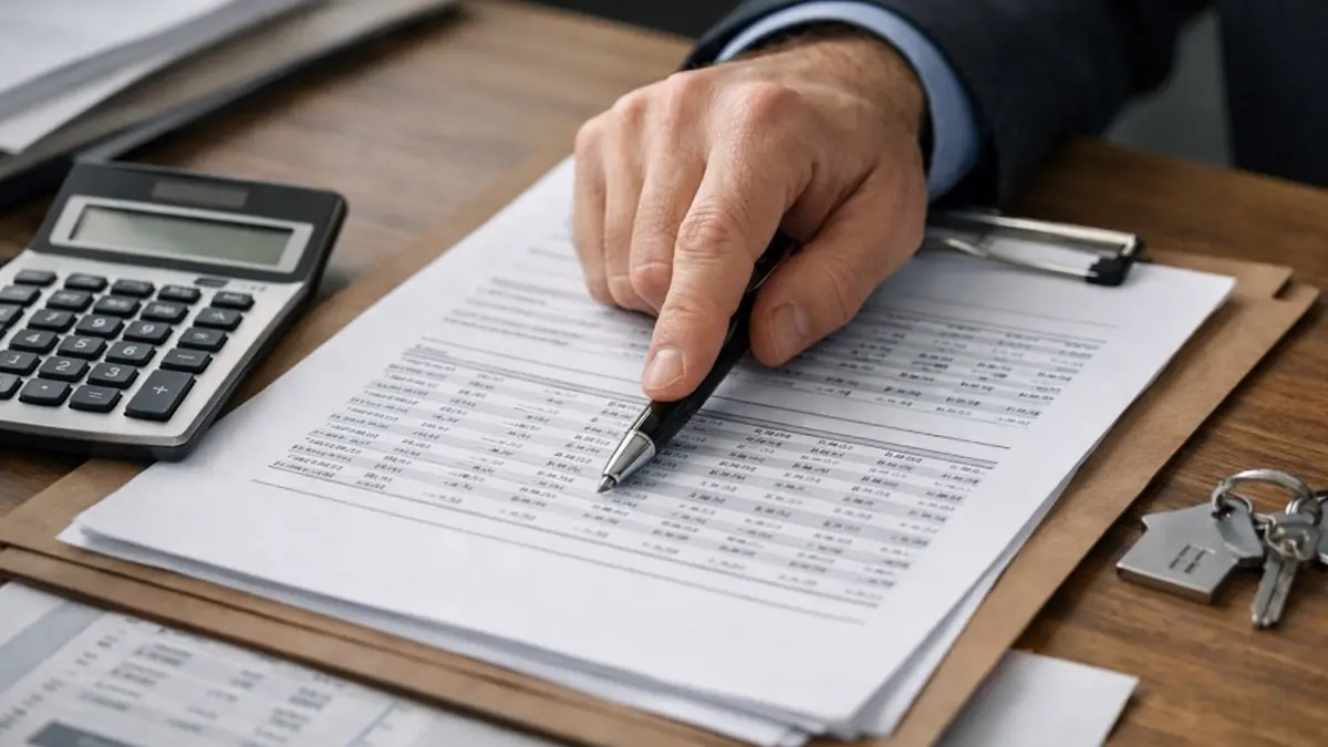 Documents de prêt immobilier avec calculatrice et stylo