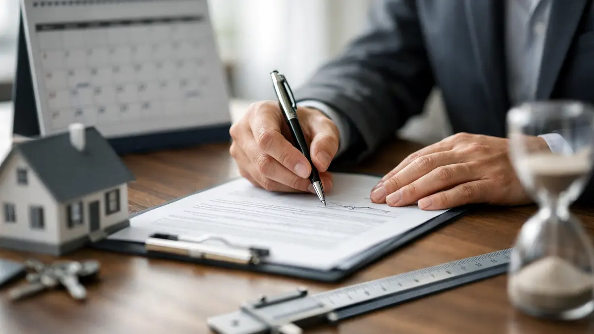 Signature d’un contrat de crédit immobilier en banque