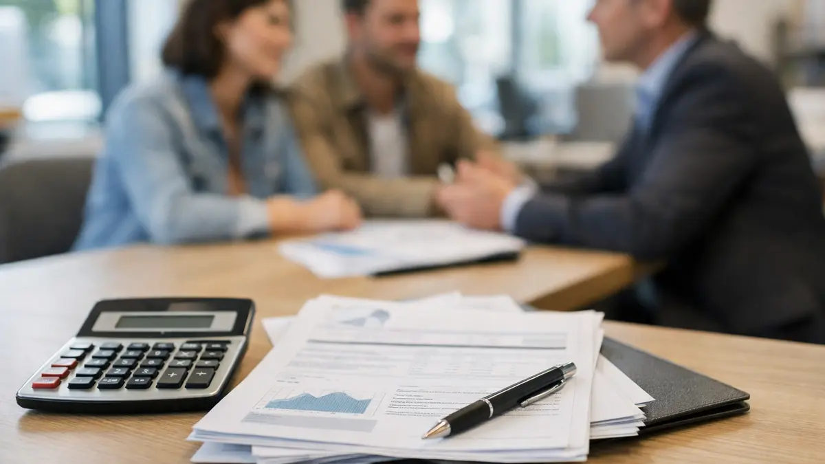 Dossier de crédit immobilier sur un bureau en banque