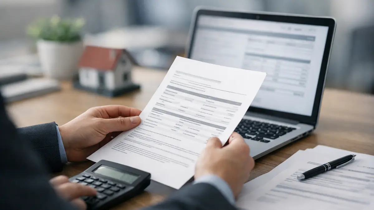 Simulation de crédit immobilier avec documents et calculatrice