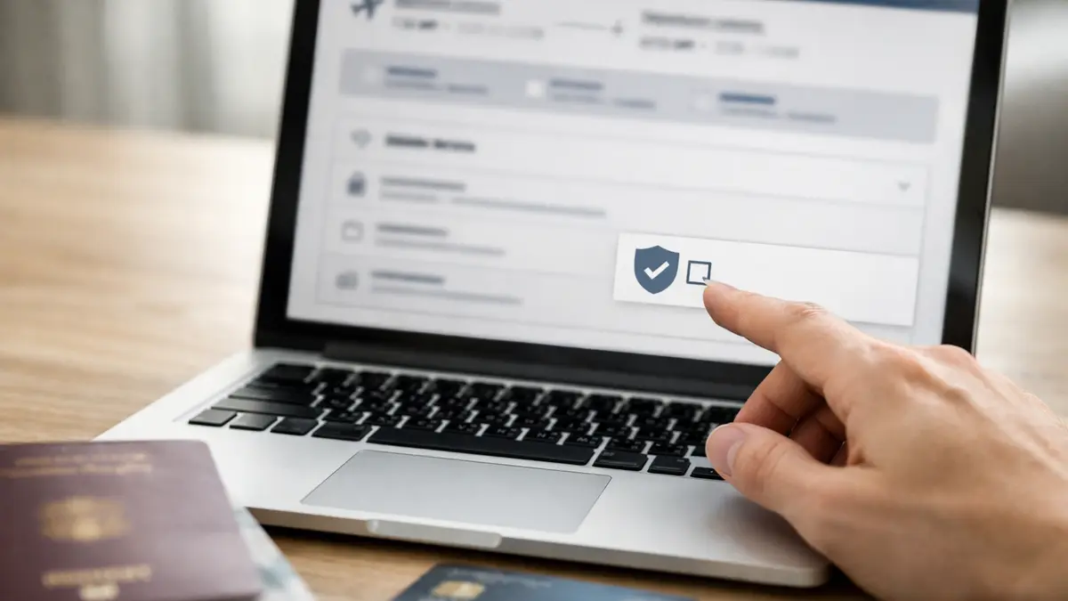 Option d’assurance proposée lors d’une réservation de vol
