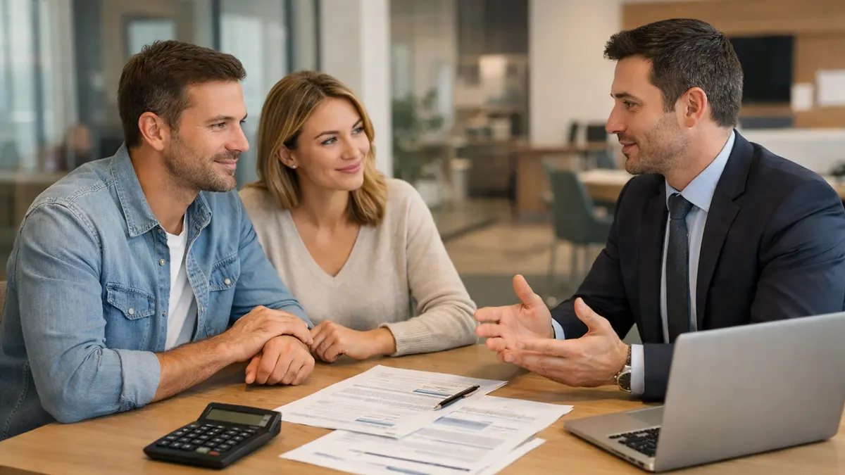Signature d’un prêt immobilier en agence bancaire