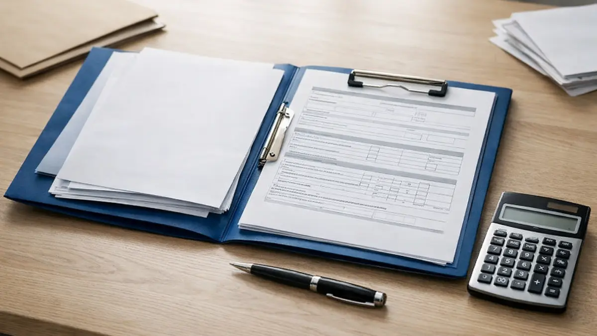Contrat d’assurance et documents administratifs sur une table