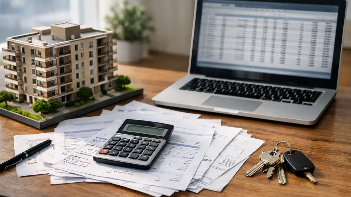 Factures et calculatrice pour la comptabilité d’un bailleur en meublé