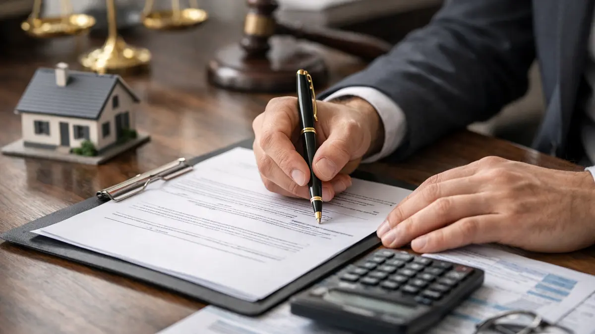 Signature d’un acte de vente chez un notaire