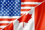Drapeau américain et canadien