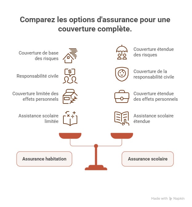 page infographie assurance scolaire ou assurance habitation